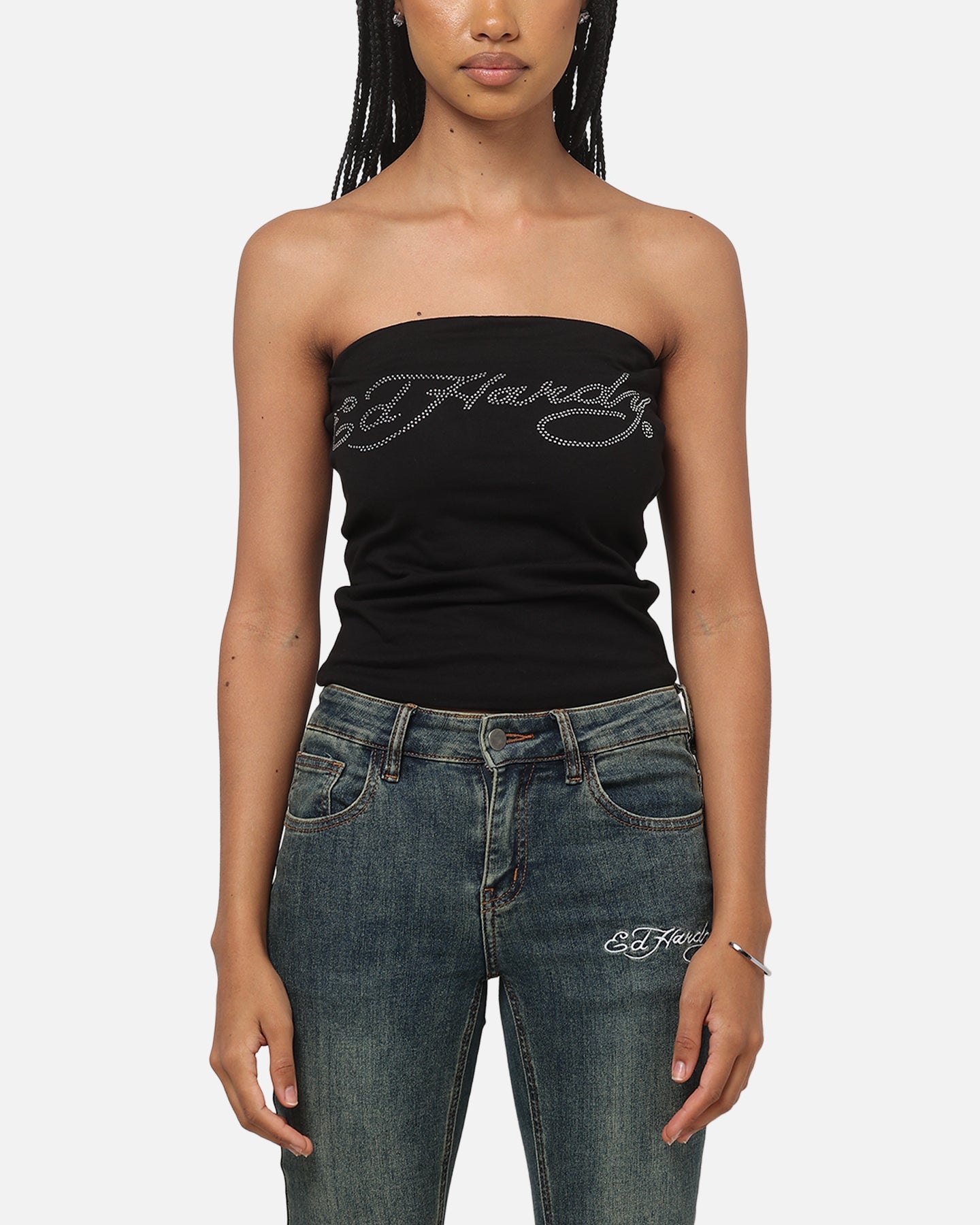 Ed Hardy Women's Dragon Boob Tube Black