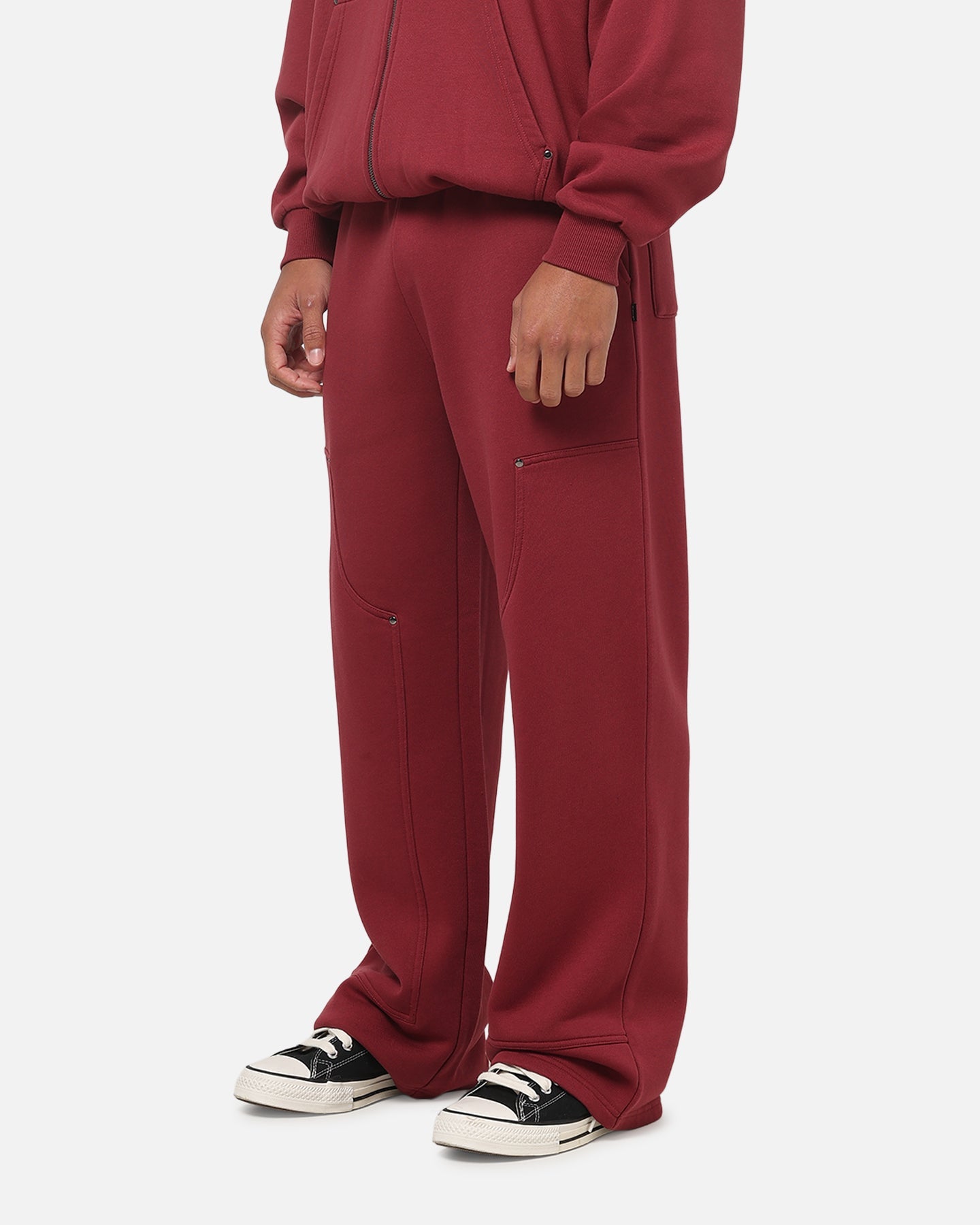 Carre Rivet Trackpants Burgundy