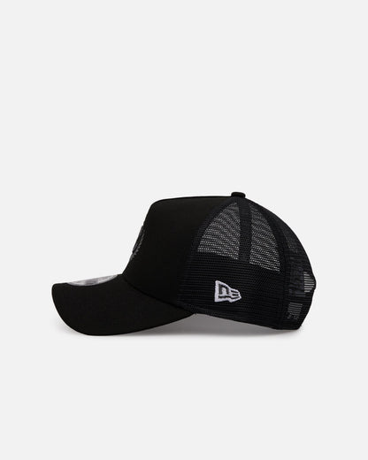 New Era X Culture Kings 9FORTY A-Frame Trucker Snapback Black/Black