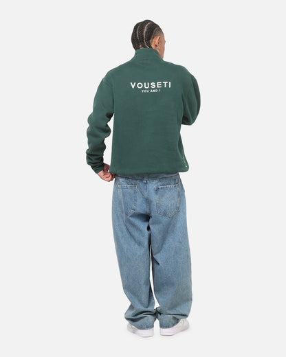 Vouseti The OG Quarter Zip Crewneck Forest Green