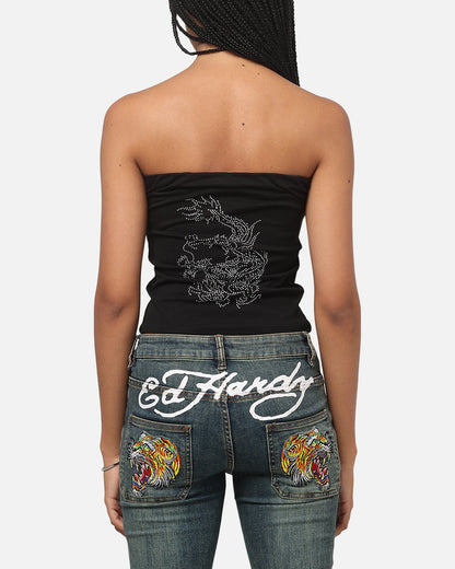 Ed Hardy Women's Dragon Boob Tube Black