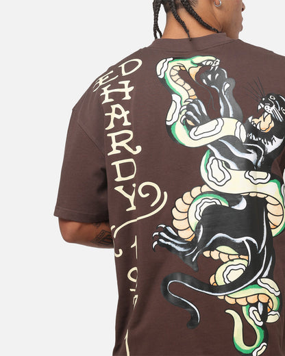 Ed Hardy Panther T-Shirt Brown