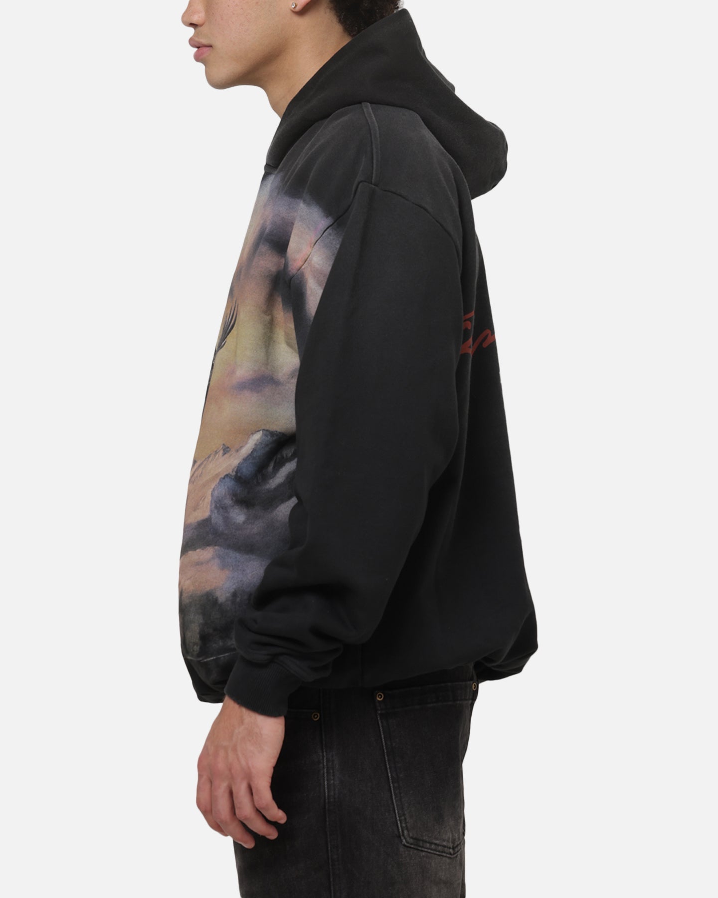 Represent Chrome Flight Hoodie Stained Black