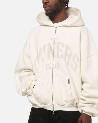 Represent Oweners Zip Through Hoodie Chalk
