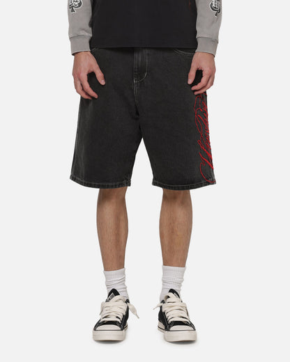 Worship Scripted Big Dawg Jean Shorts Used Black