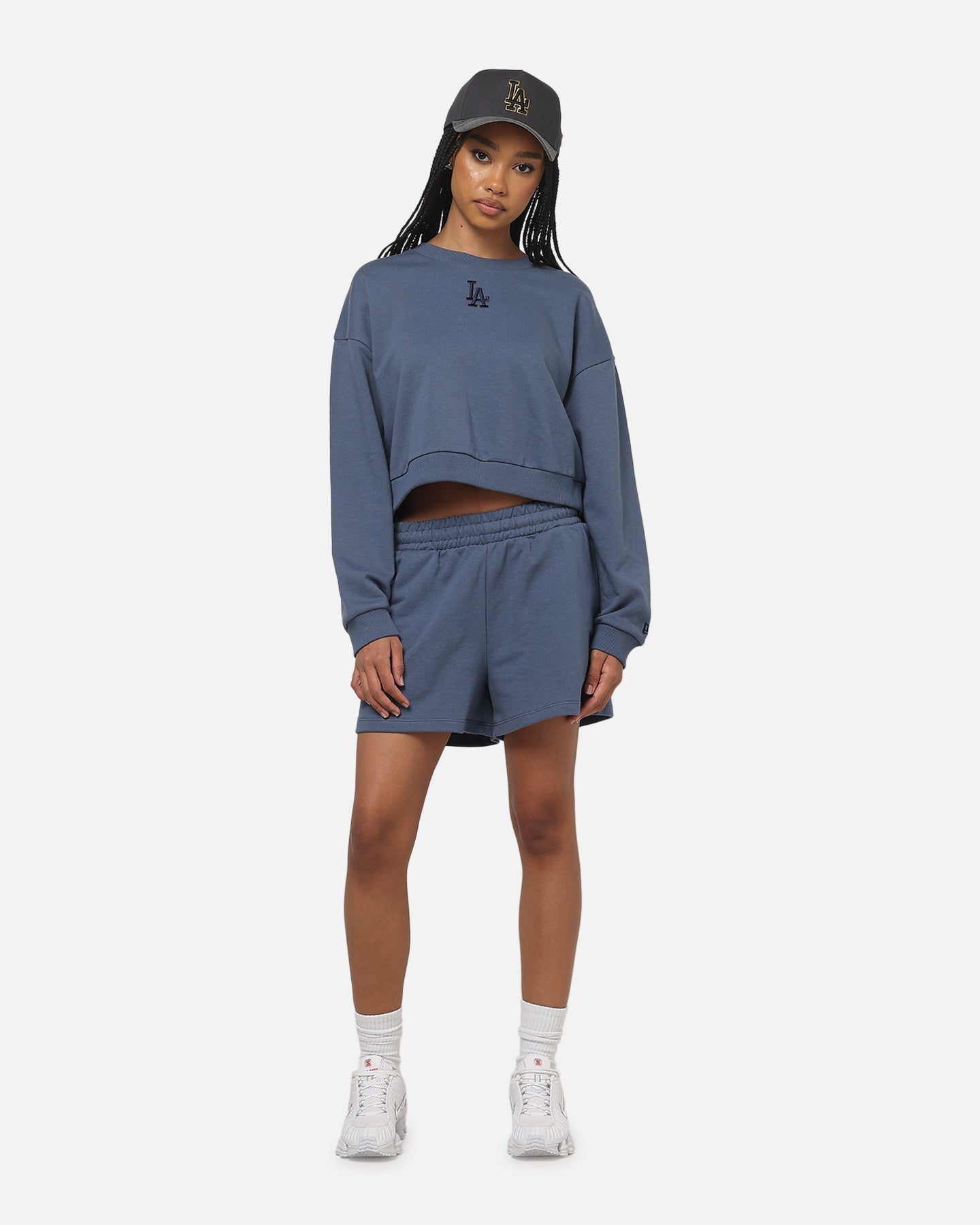 New Era Women's Los Angeles Dodgers Crop Crewneck Indigo