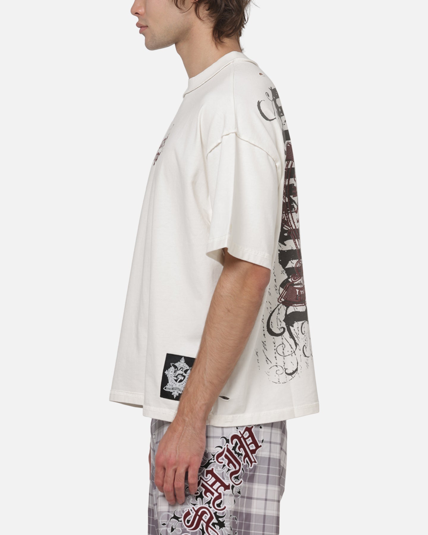 Worship Restraint Box Crop Reverse T-Shirt Coconut Milk