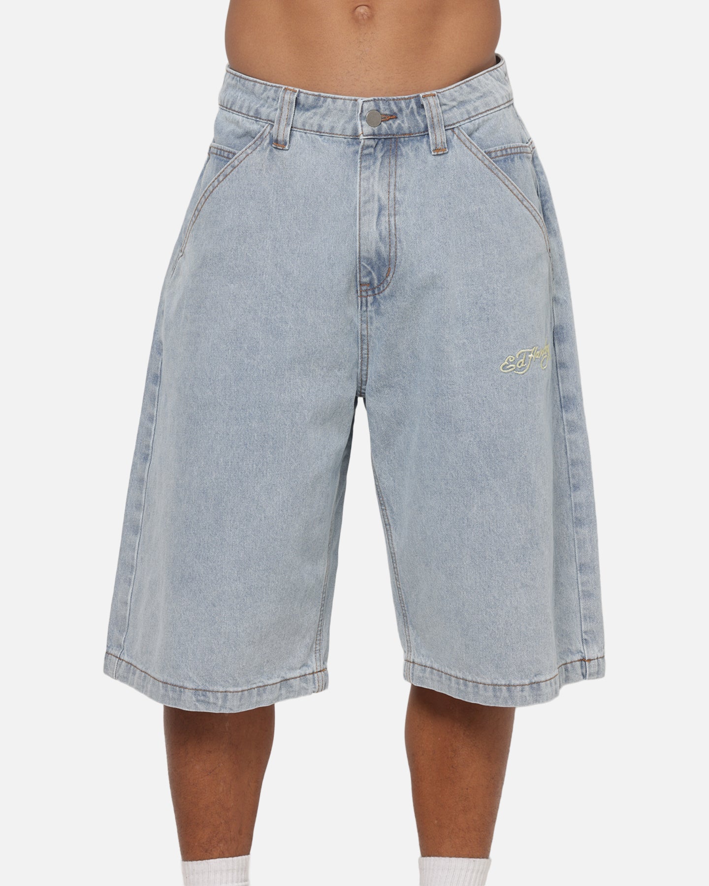 Ed Hardy Serpent Jorts Light Wash