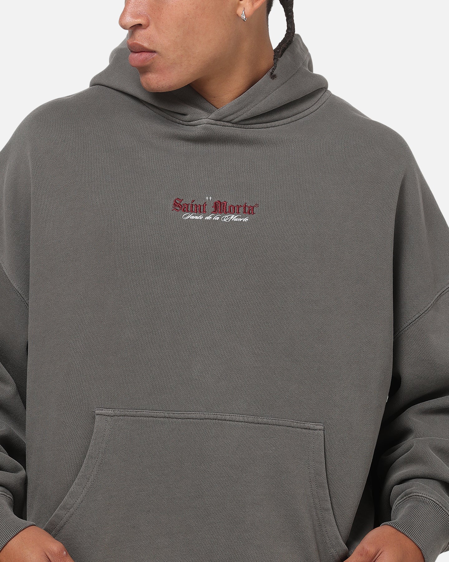 Saint Morta Divine Duty X Hoodie Washed Charcoal