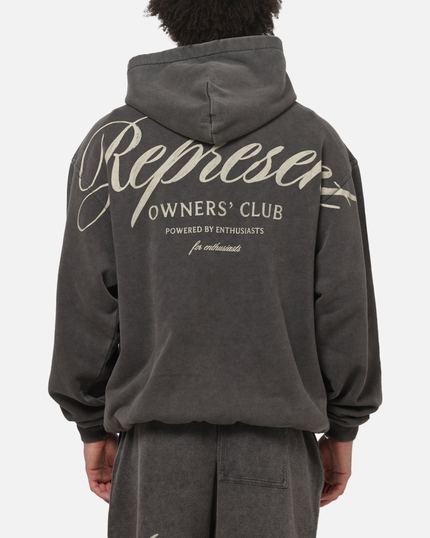 Represent Owners Club Script Hoodie Vintage Grey