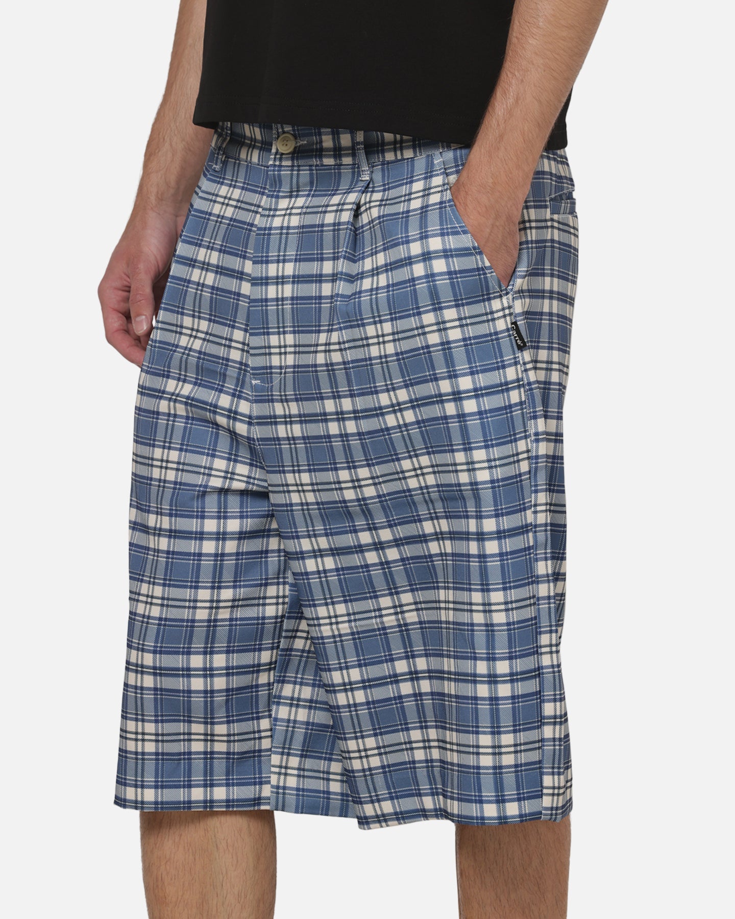 Carre Heritage Pleated Shorts Blue-plaid