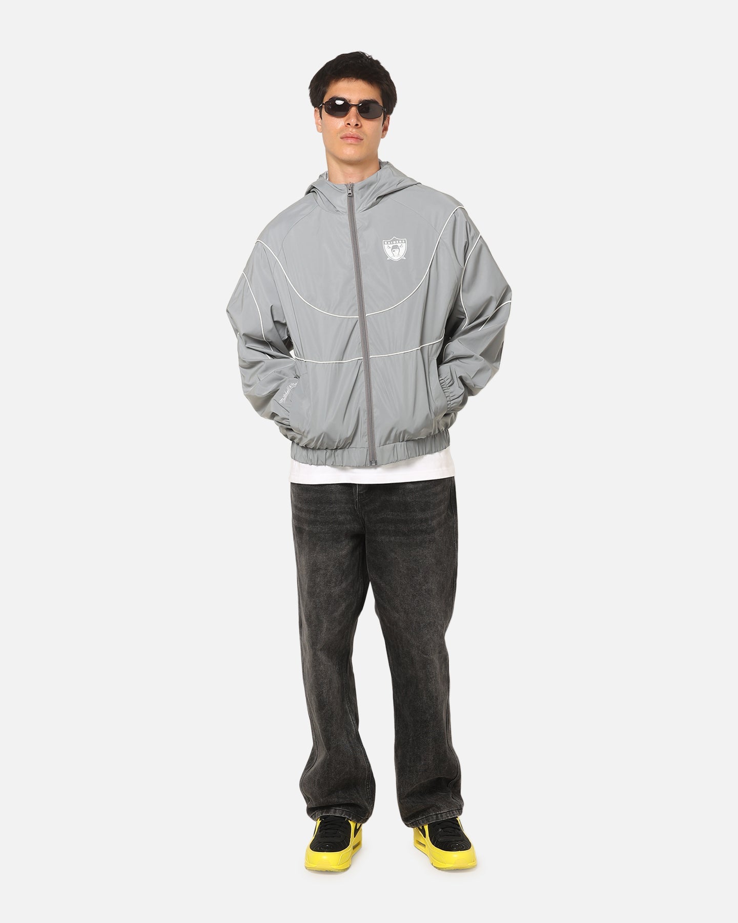 Mitchell & Ness Las Vegas Raiders Nylon Tracksuit Jacket Grey