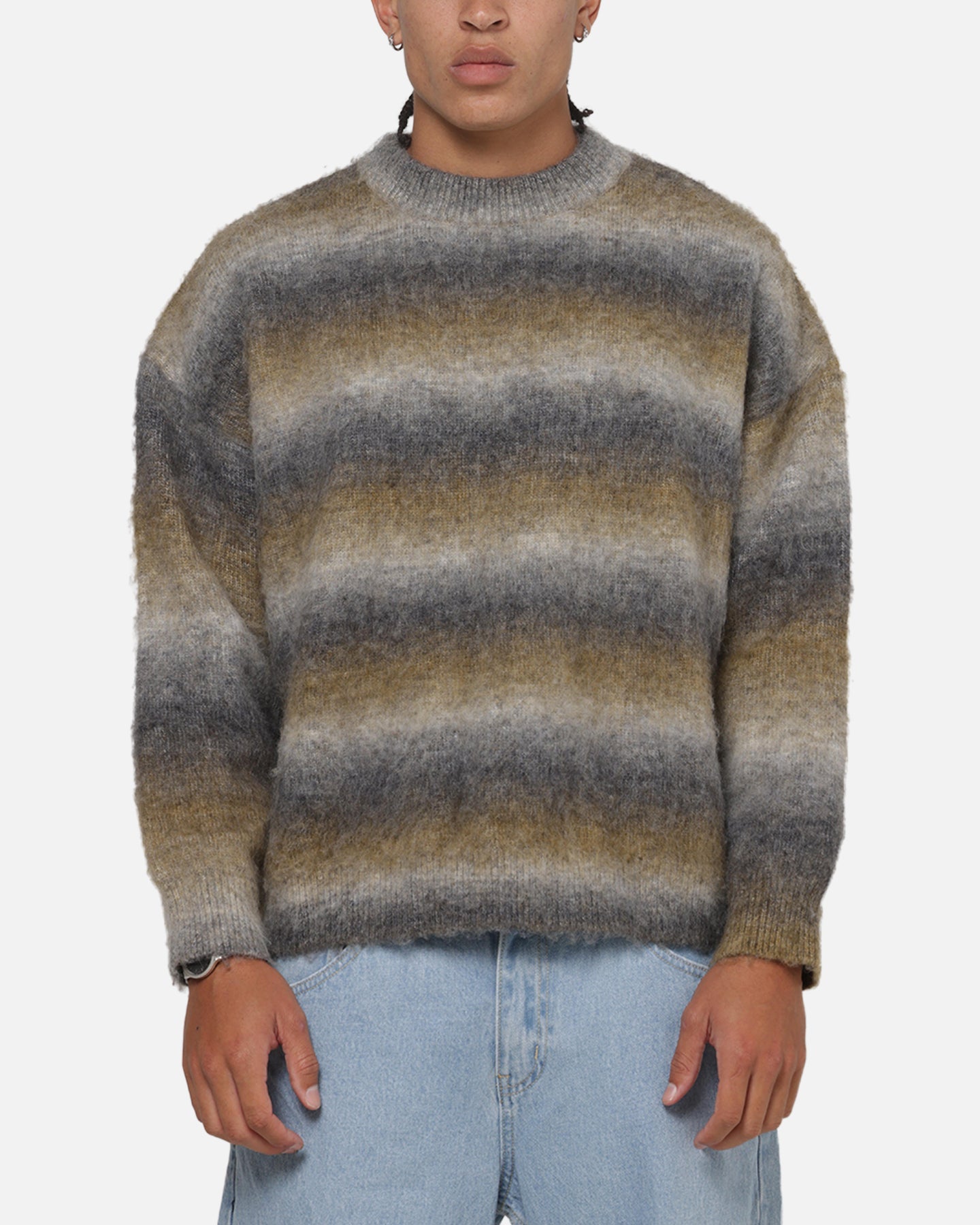 Carre Ombre Knitted Jumper Brown Stripe