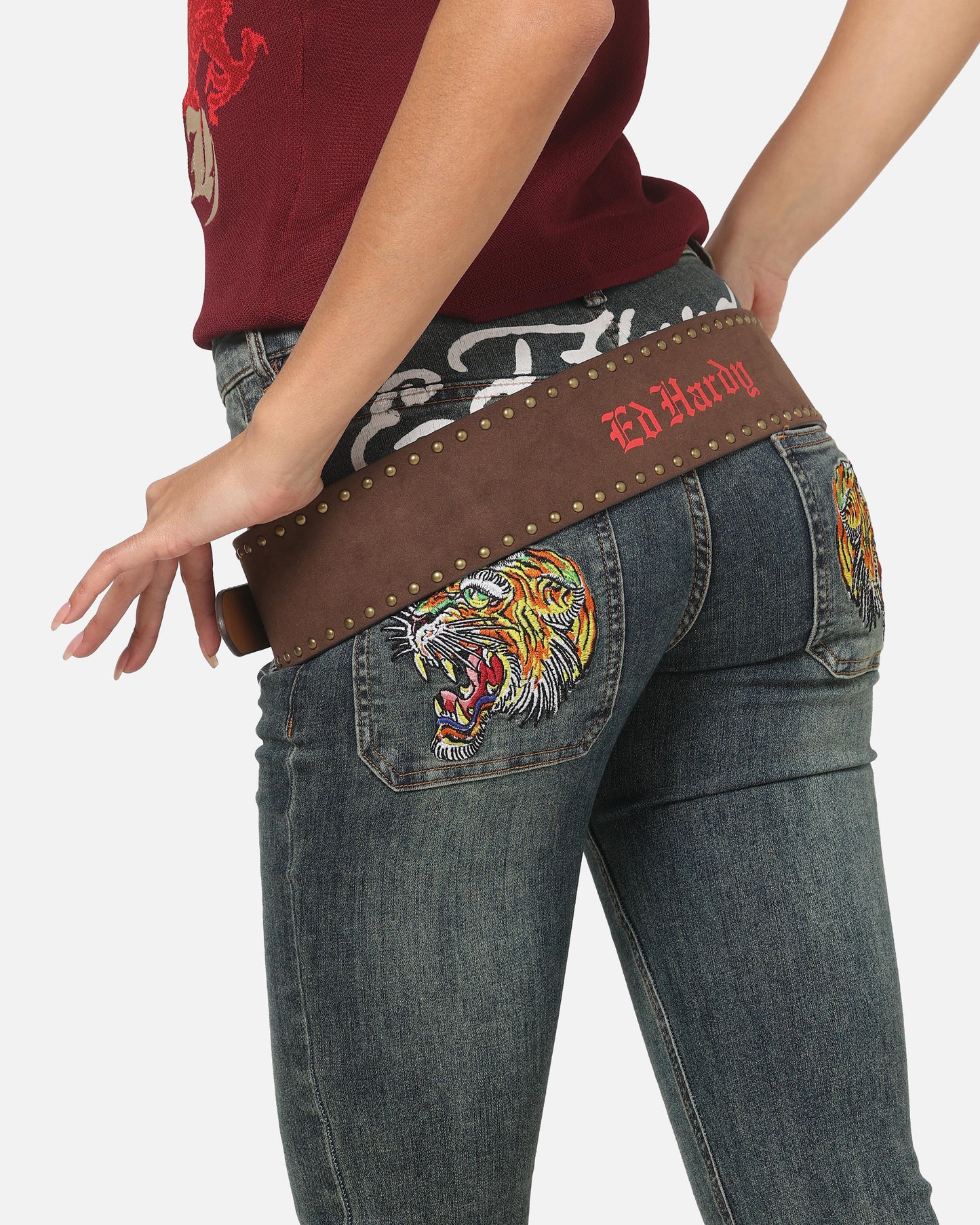 Ed Hardy Women's Hip Belt Brown