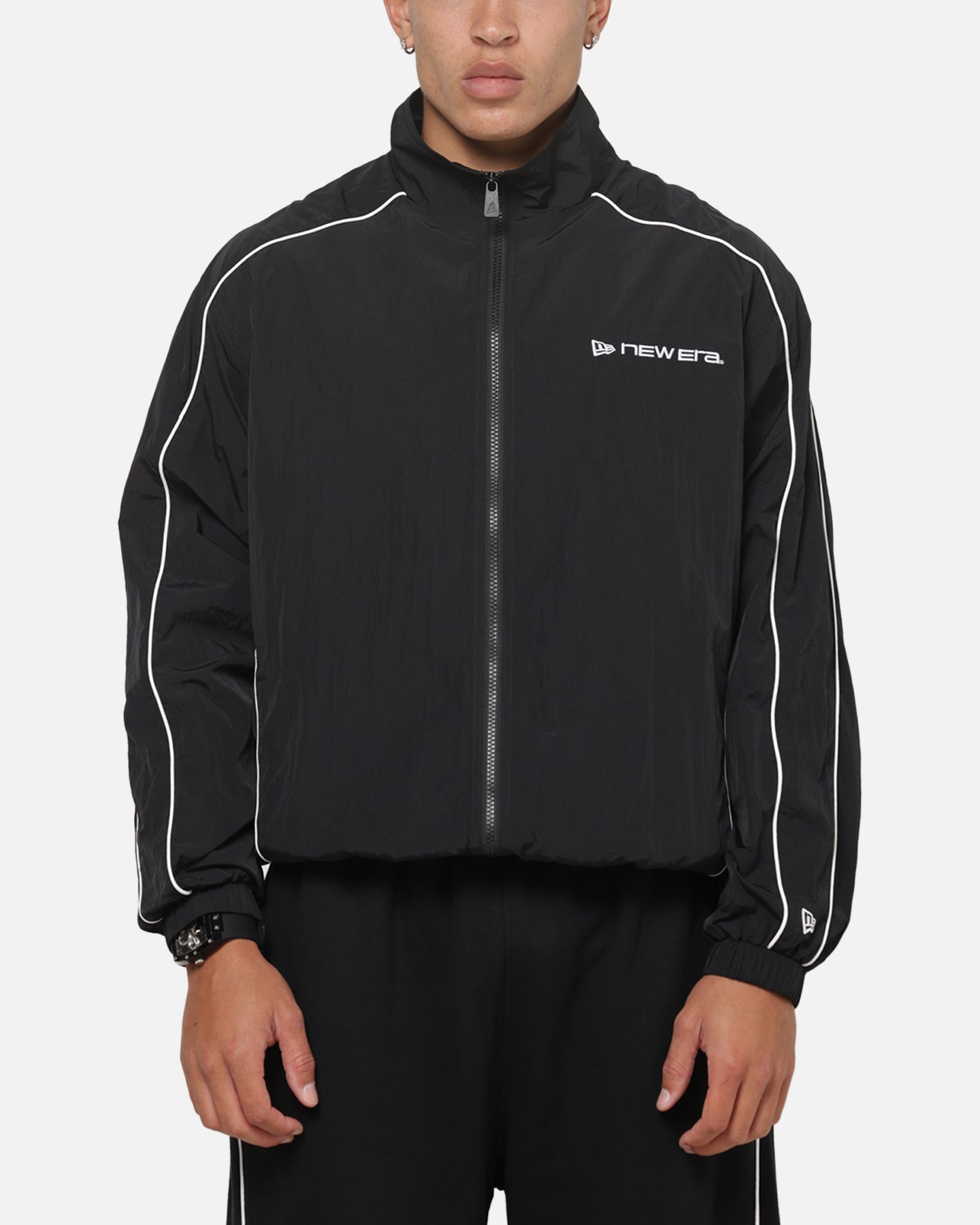 New Era Double Zip Track Jacket Black