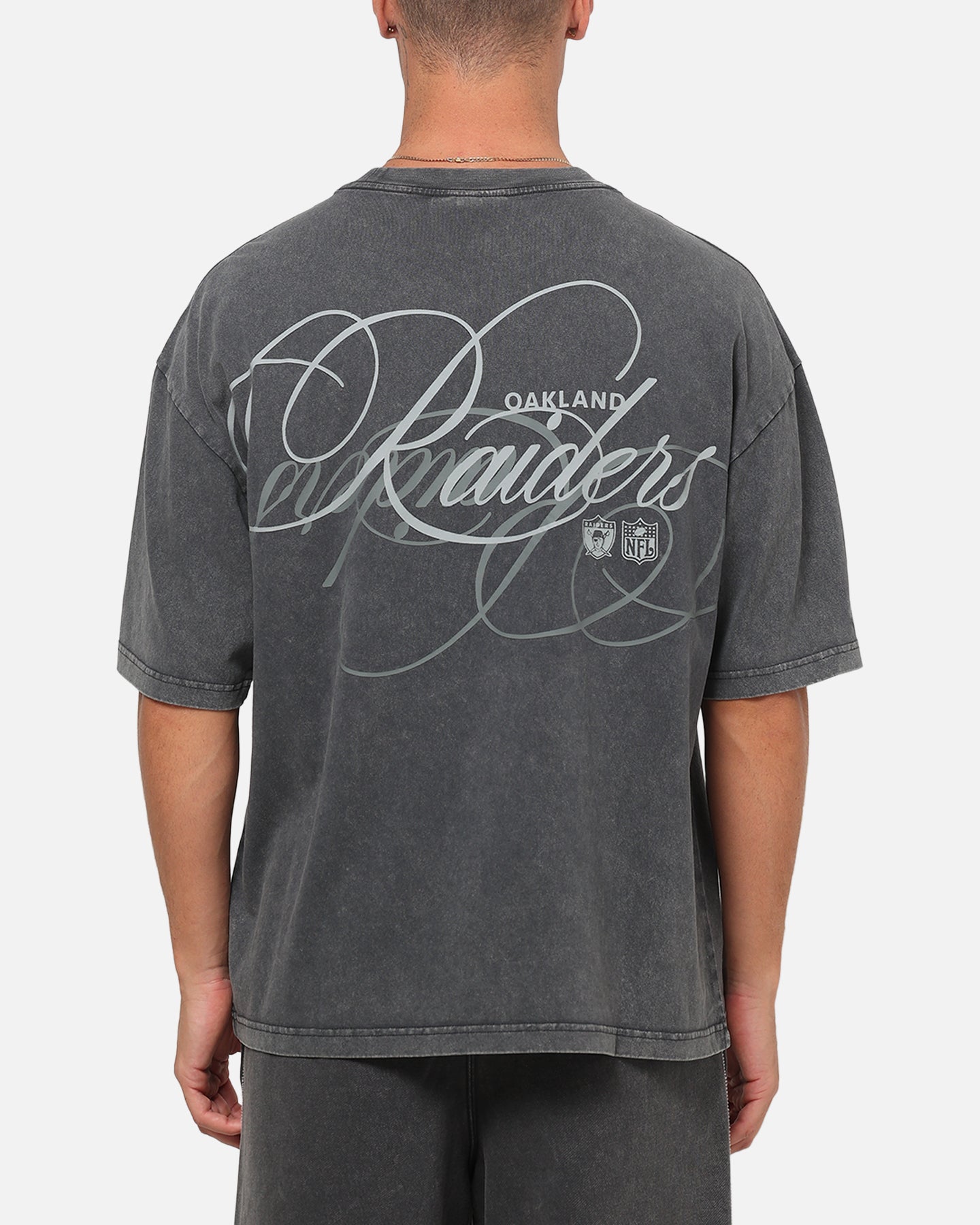 Mitchell & Ness Las Vegas Raiders Star Script Boxy T-Shirt Washed Black