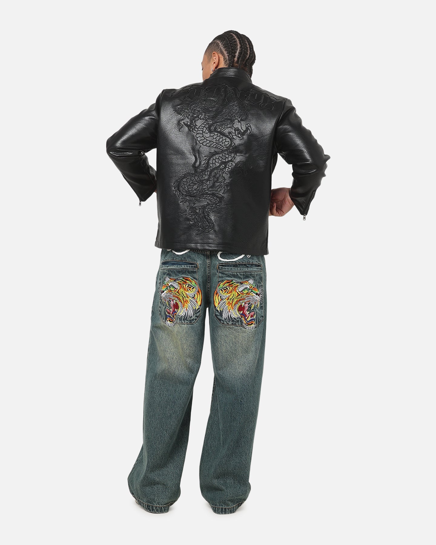 Ed Hardy Fury Biker Jacket Black