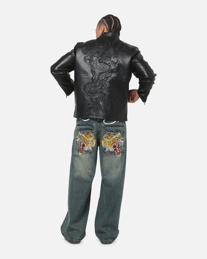 Ed Hardy Fury Biker Jacket Black