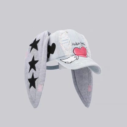 Trendy Rabbit Ear Denim Baseball Cap