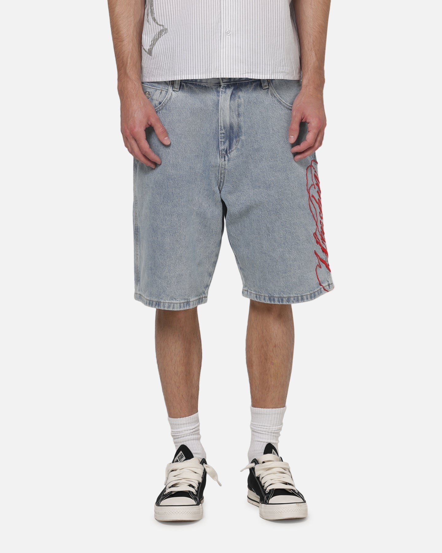Worship Scripted Big Dawg Jean Shorts Worn Blue