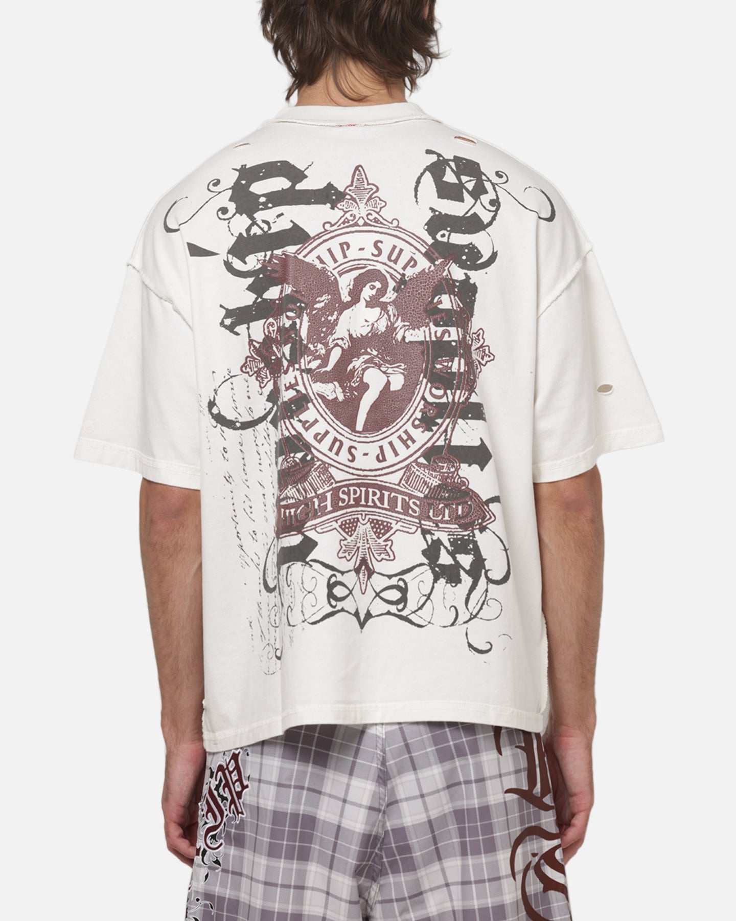 Worship Restraint Box Crop Reverse T-Shirt Coconut Milk