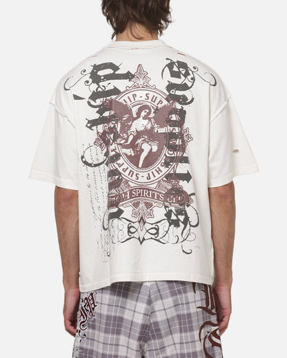 Worship Restraint Box Crop Reverse T-Shirt Coconut Milk