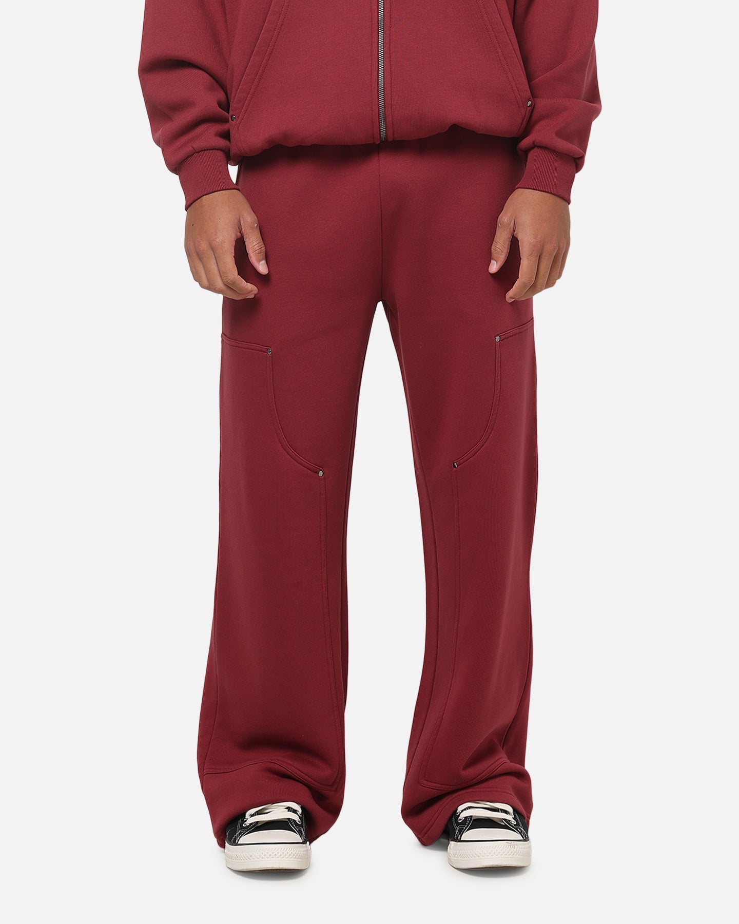Carre Rivet Trackpants Burgundy