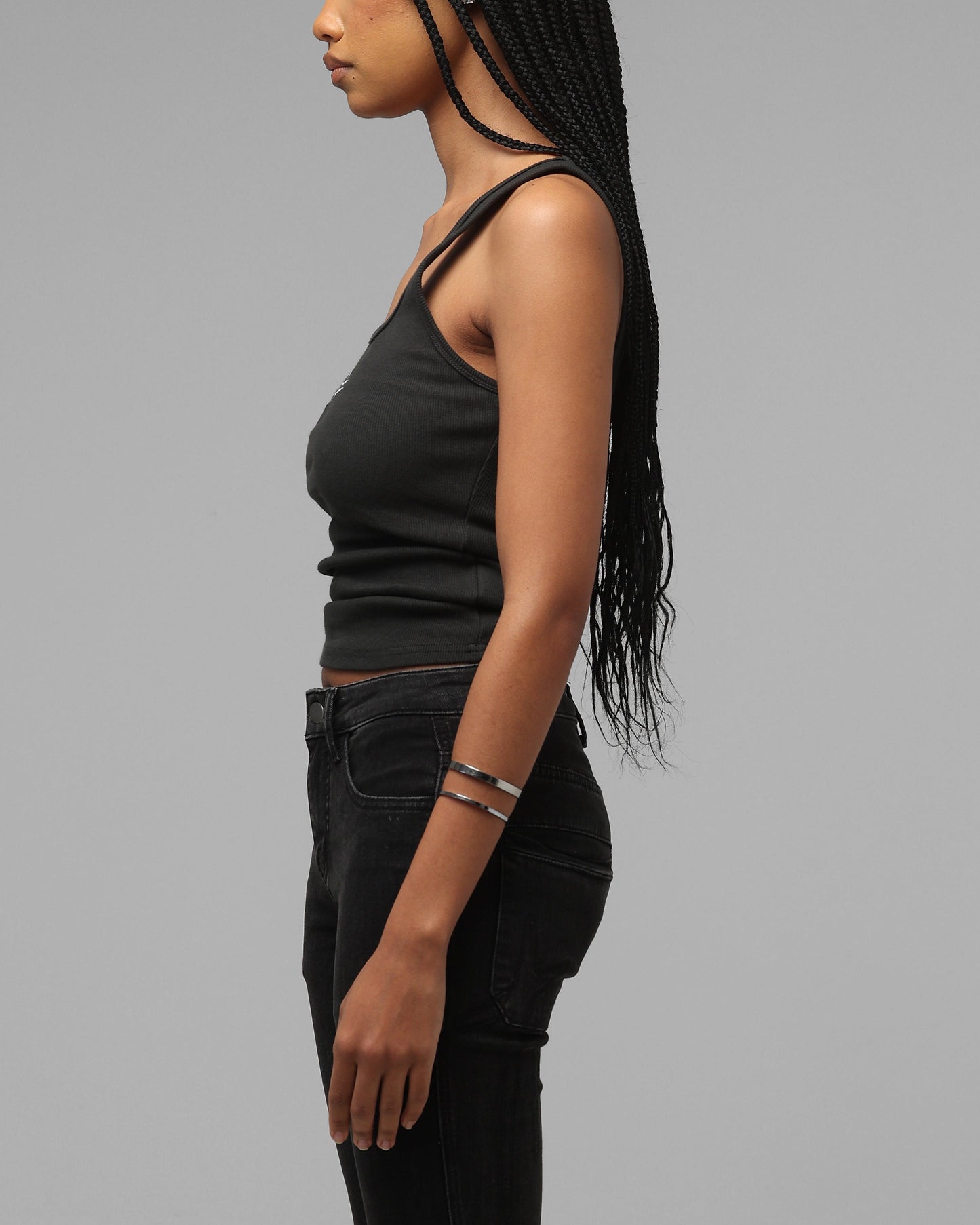 Loiter Women's Hybrid Scoop Neck Tank Charcoal