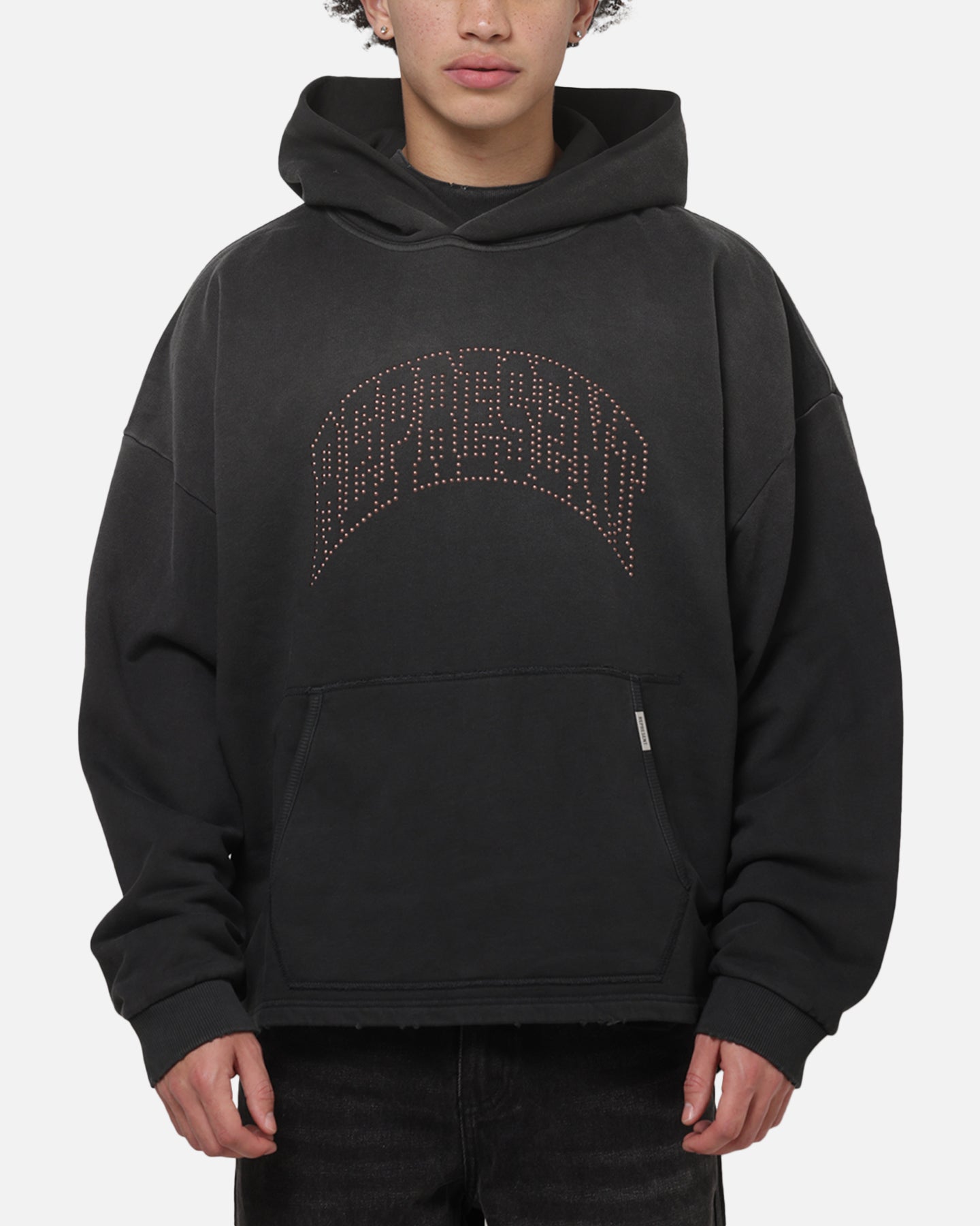 Represent Embellished Hoodie Stained Black