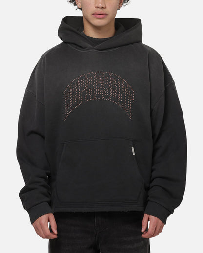 Represent Embellished Hoodie Stained Black