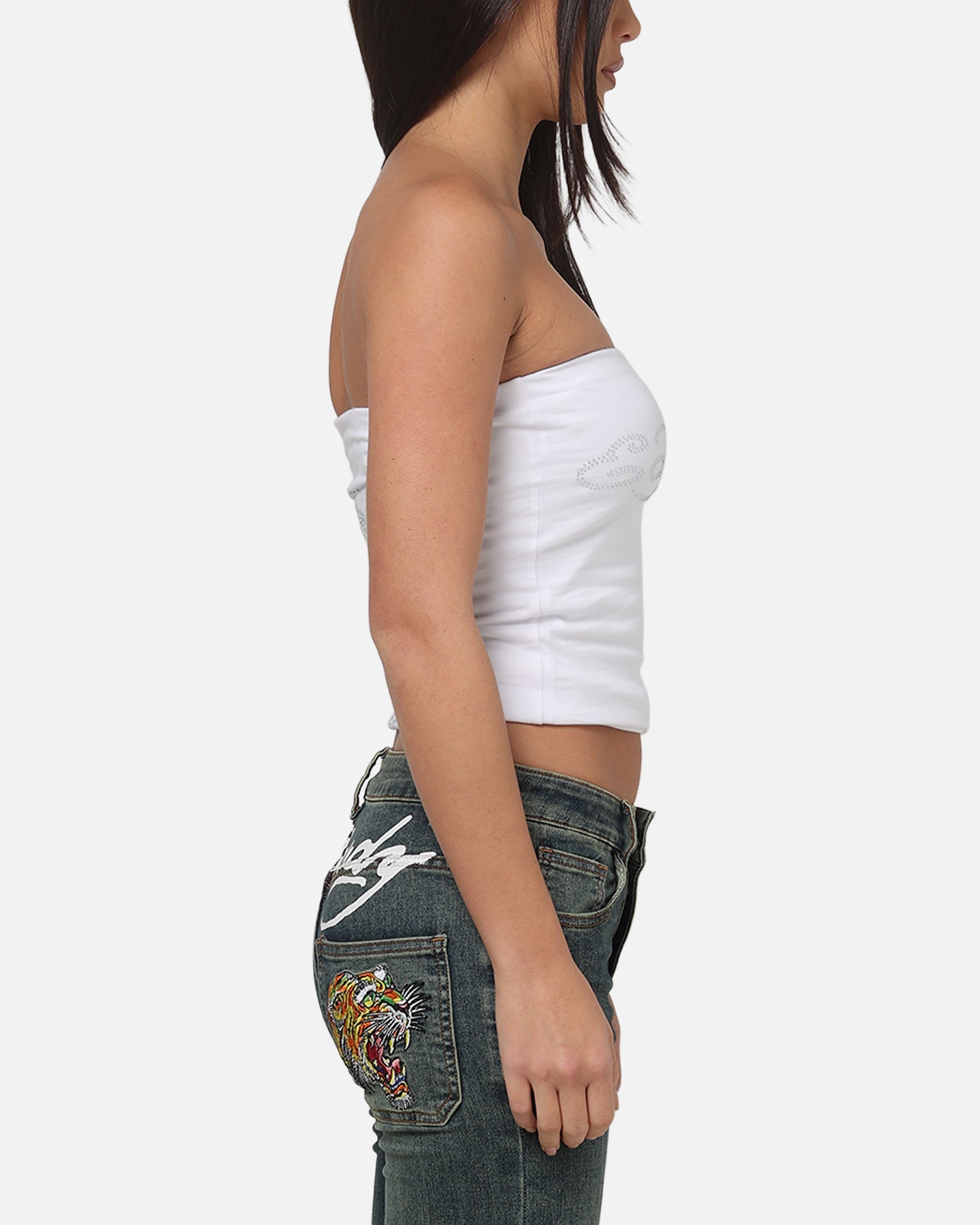 Ed Hardy Women's Dragon Boob Tube White