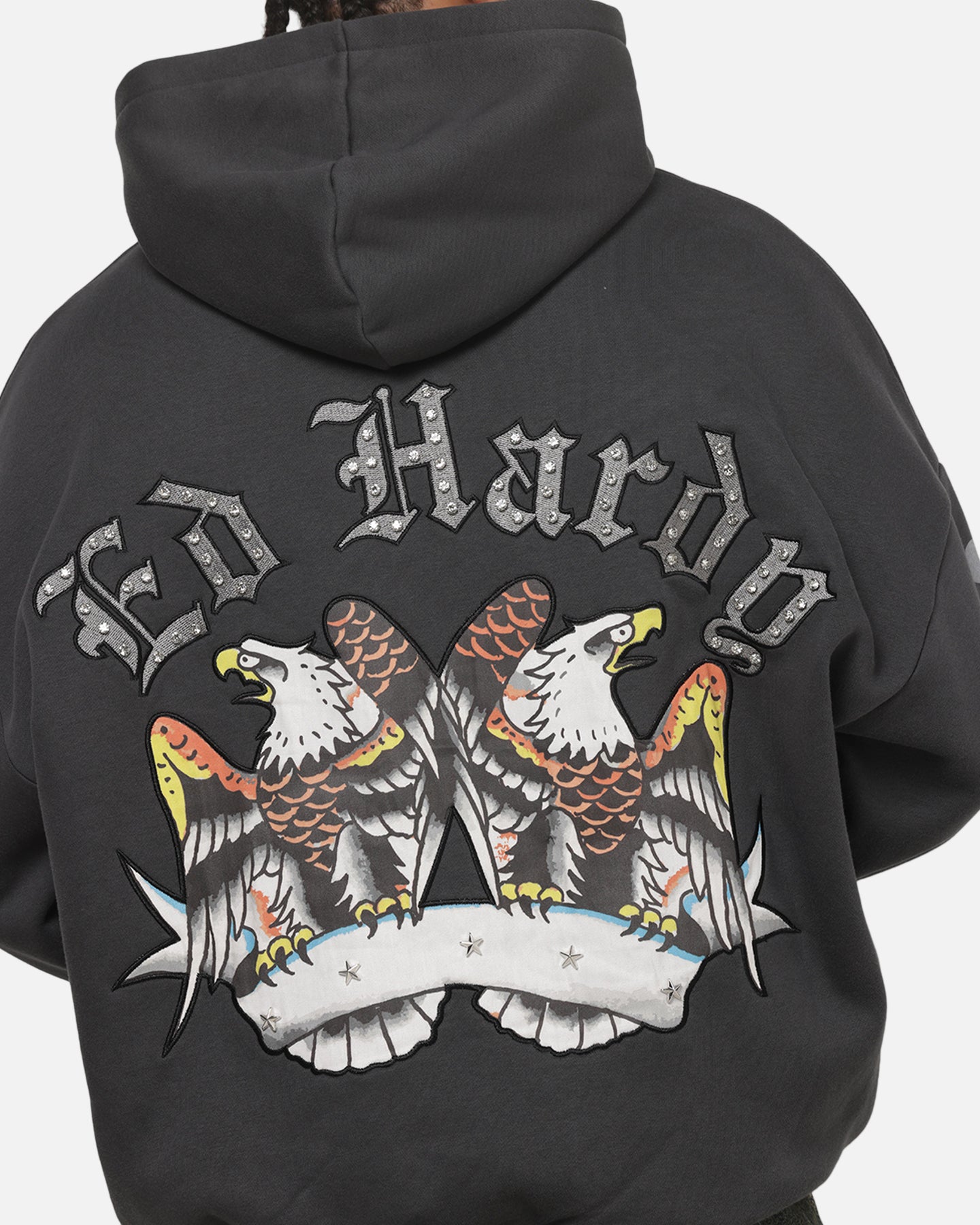 Ed Hardy Chrome Hoodie Washed Black