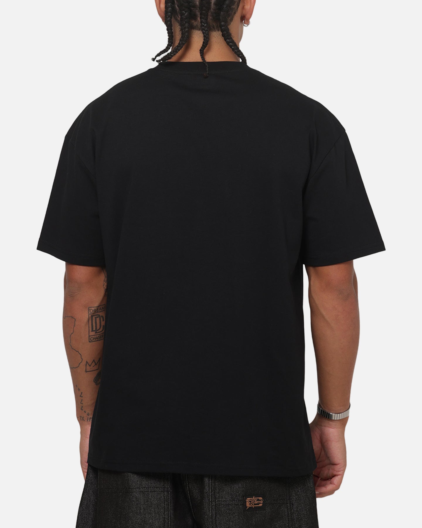Carre Box Check T-Shirt Solid Black