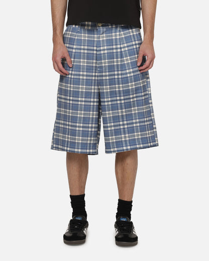 Carre Heritage Pleated Shorts Blue-plaid