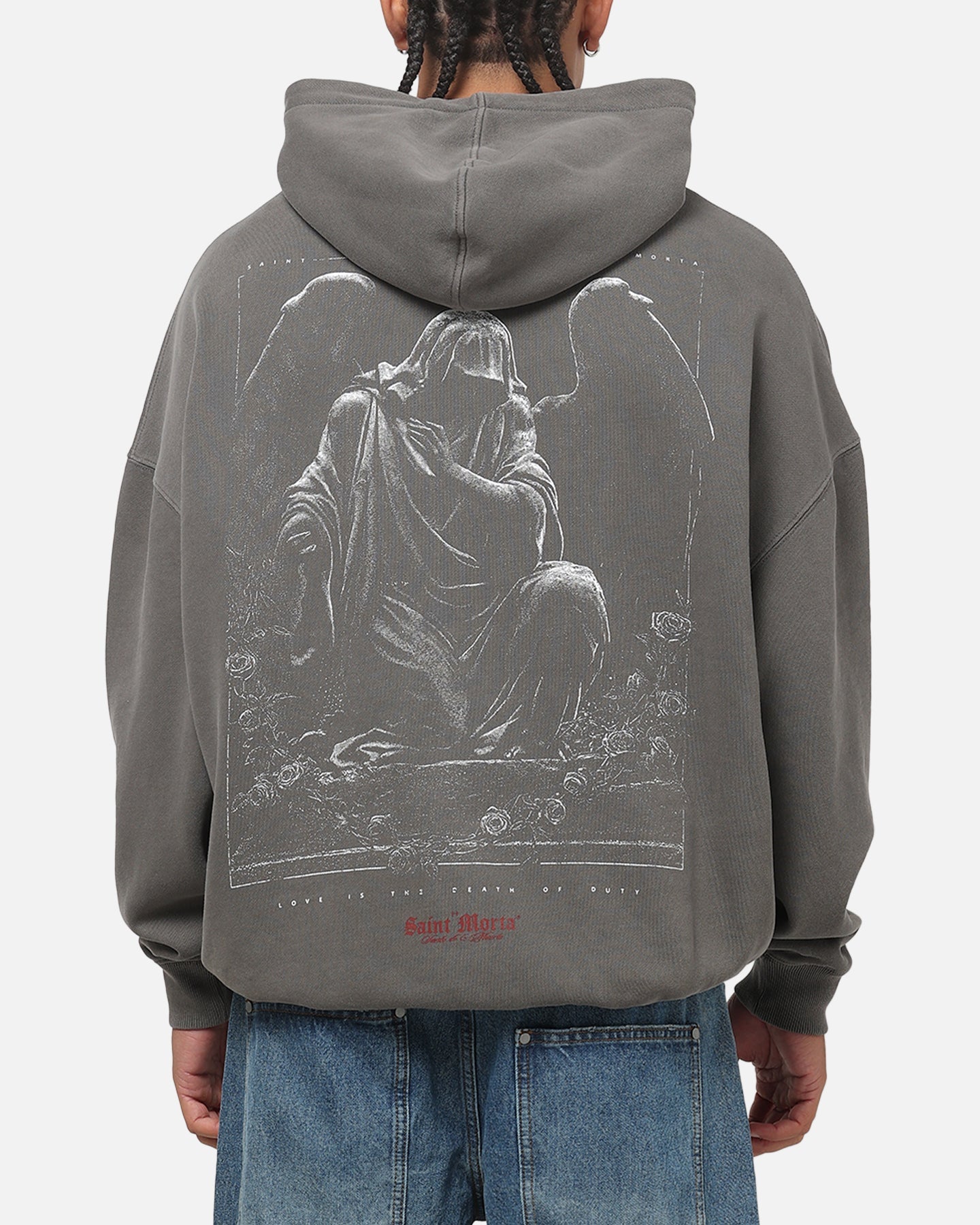 Saint Morta Divine Duty X Hoodie Washed Charcoal