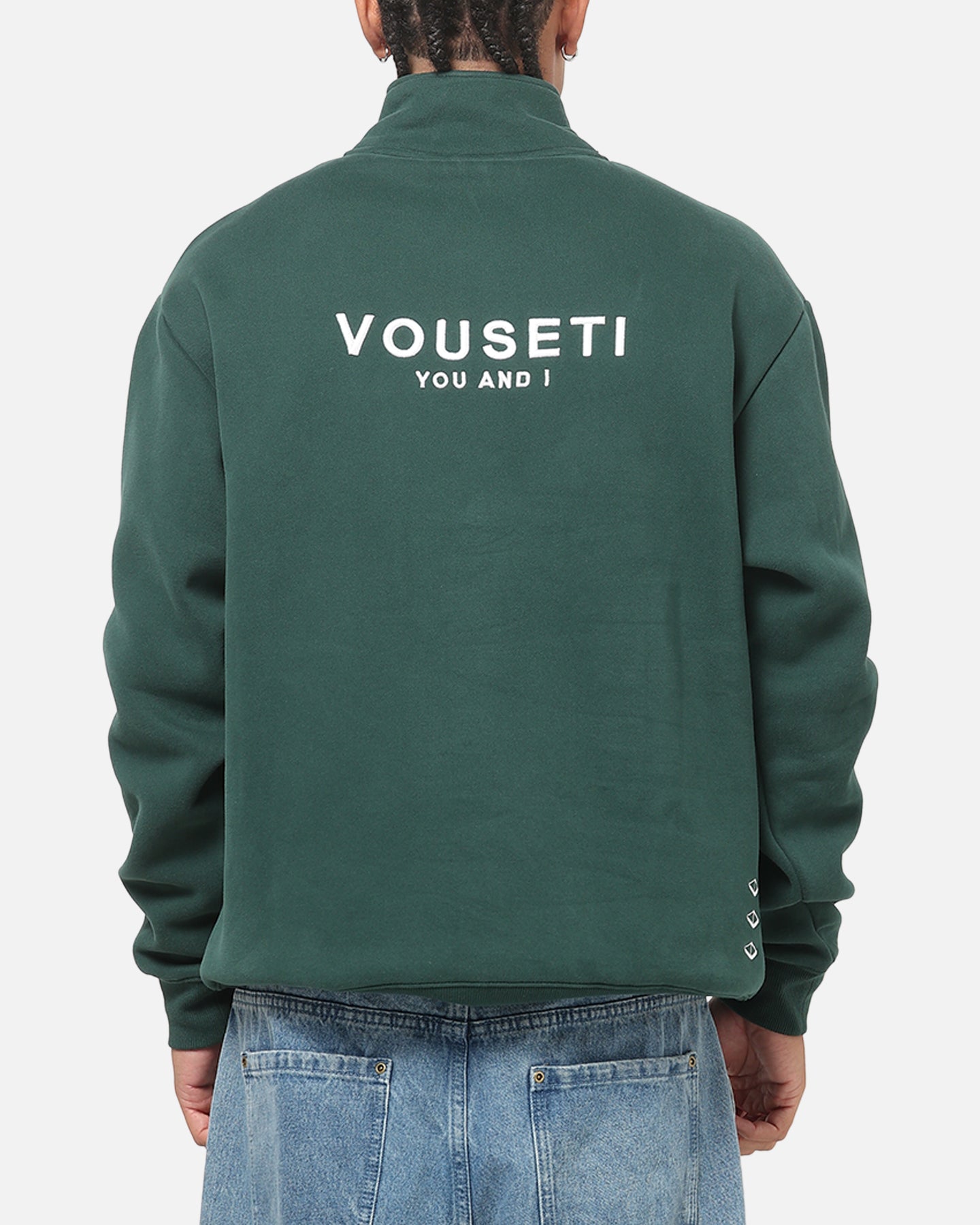 Vouseti The OG Quarter Zip Crewneck Forest Green