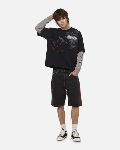 Worship Scripted Big Dawg Jean Shorts Used Black