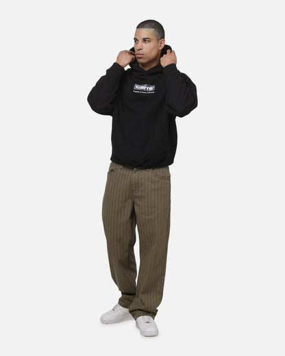 Carre Box Check Hoodie Solid Black