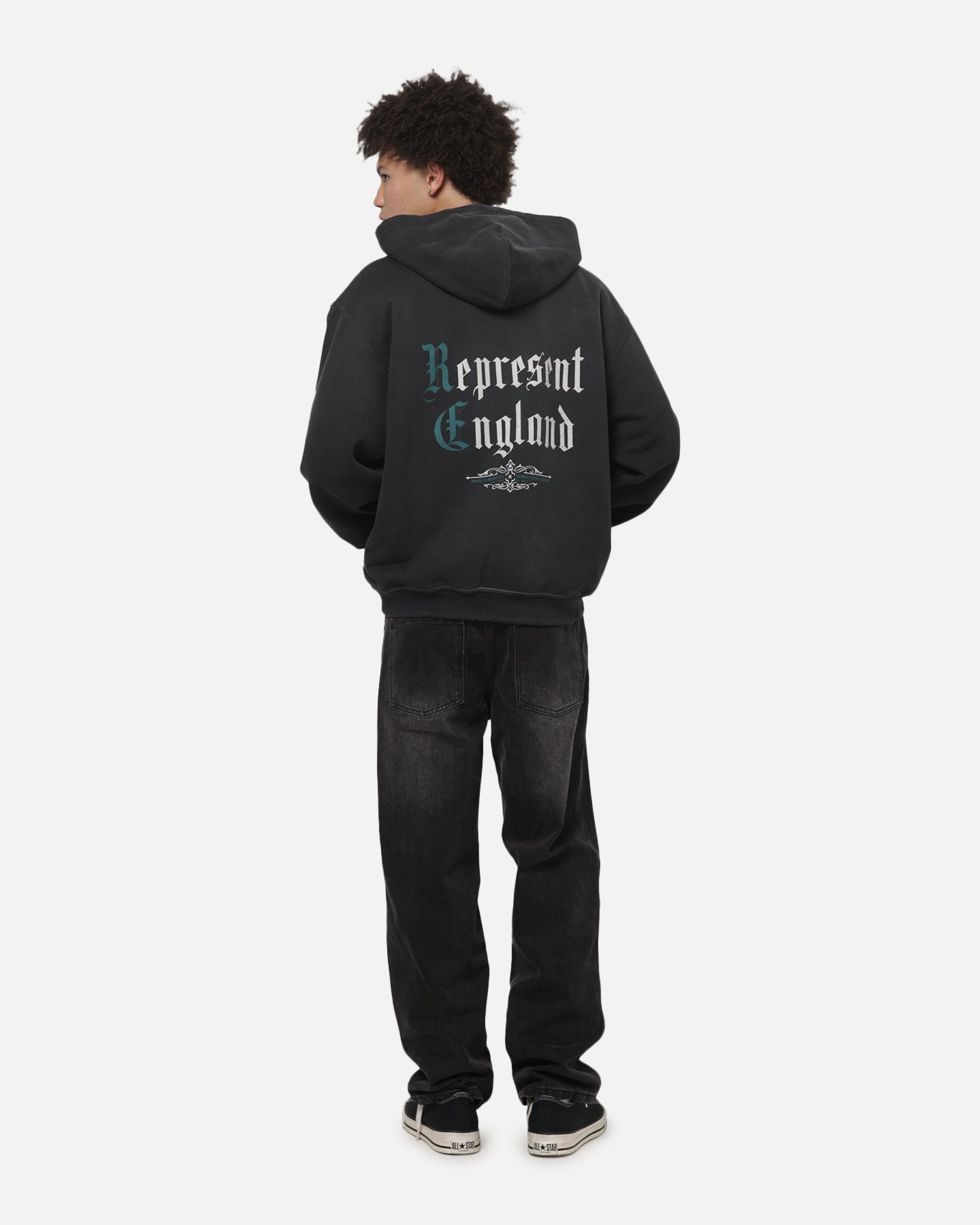 Represent Private Members Hoodie Stained Black