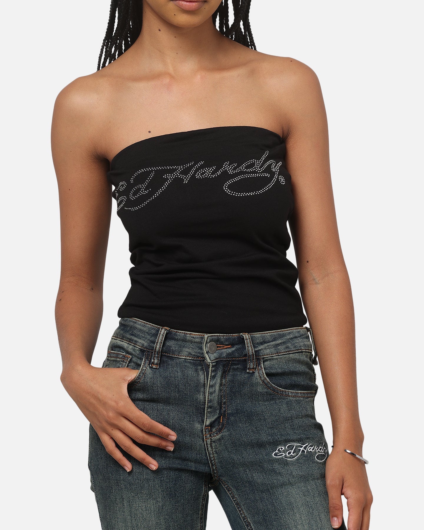 Ed Hardy Women's Dragon Boob Tube Black