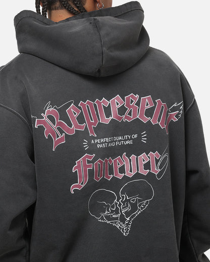 Represent Duality Hoodie Washed Black