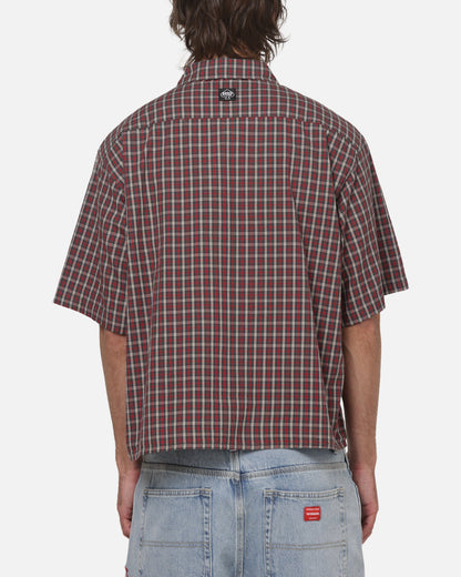 Worship Catharsis Box Crop Shirt Red Check