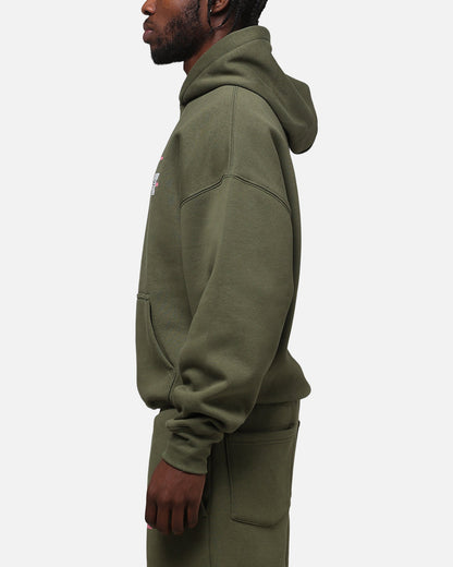 Loiter Hybrid Premium Hoodie Olive/Pink