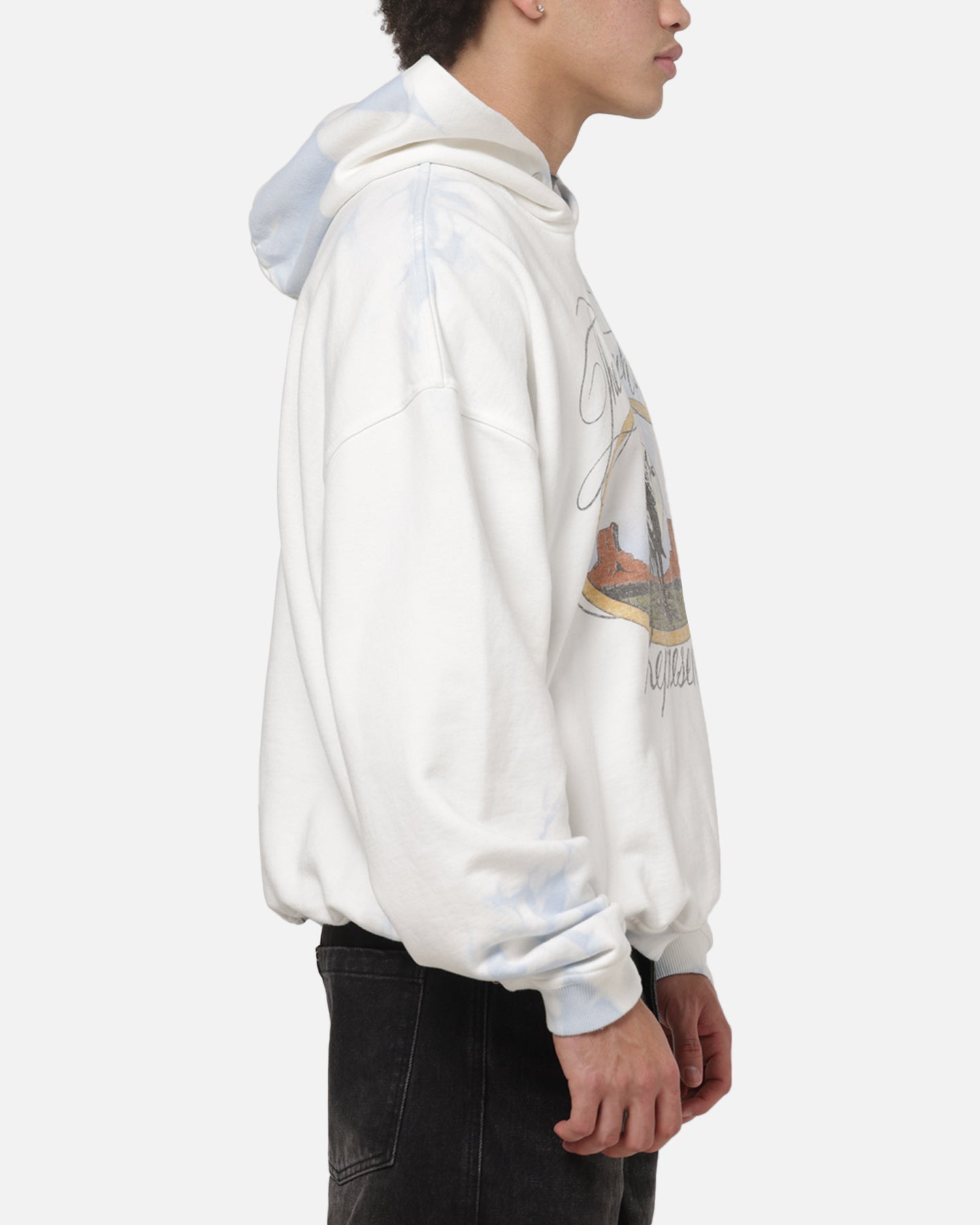 Represent Beach Boys Script Hoodie Blue Tie Dye