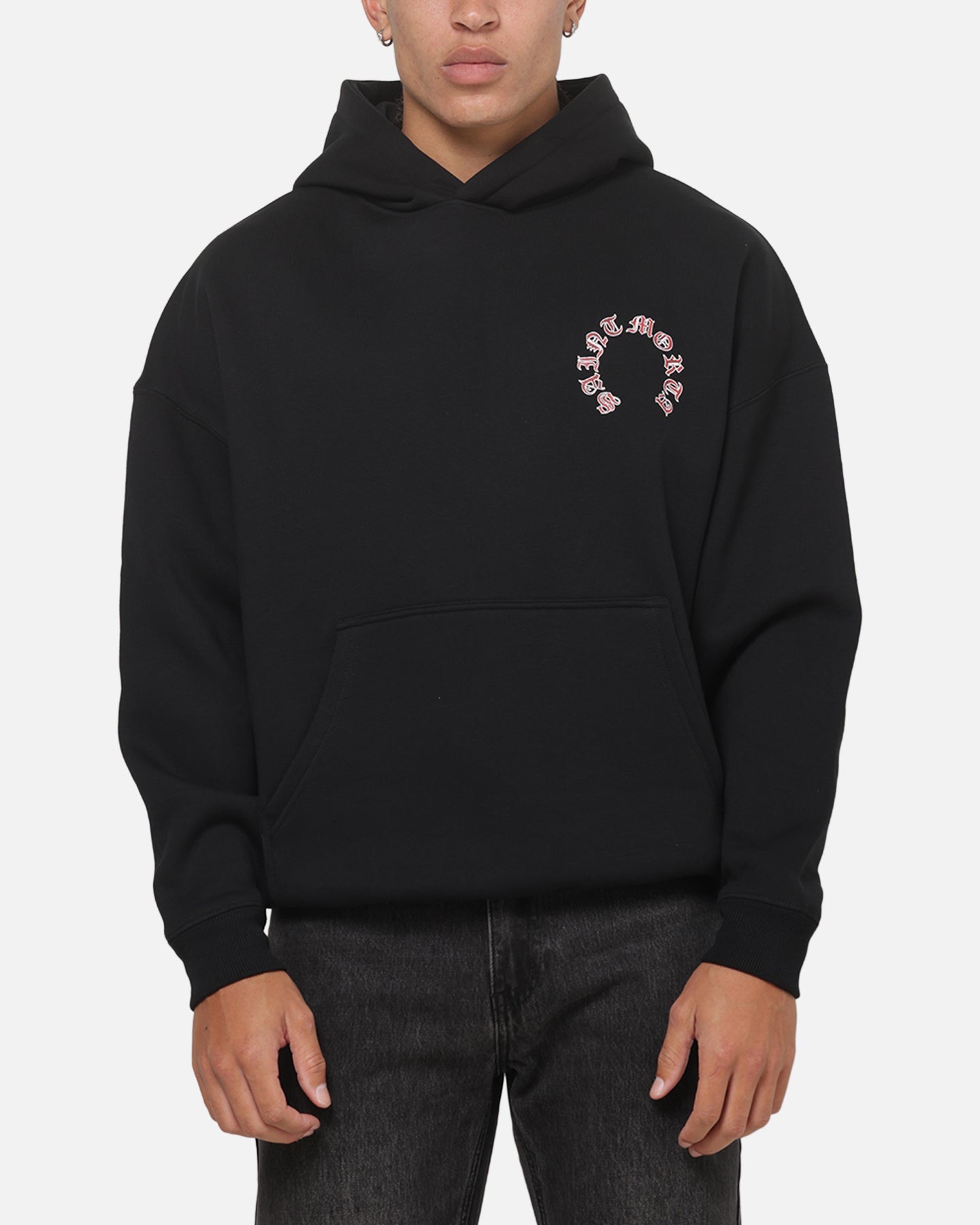 Saint Morta Worldwide Boxy Hoodie Black
