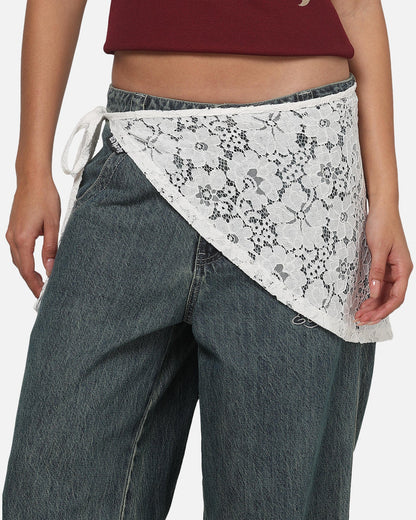 Ed Hardy Women's Lace Wrap Skirt White