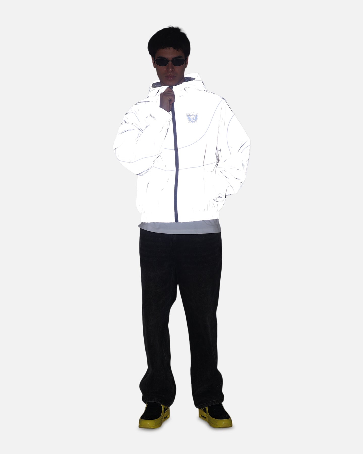 Mitchell & Ness Las Vegas Raiders Nylon Tracksuit Jacket Grey