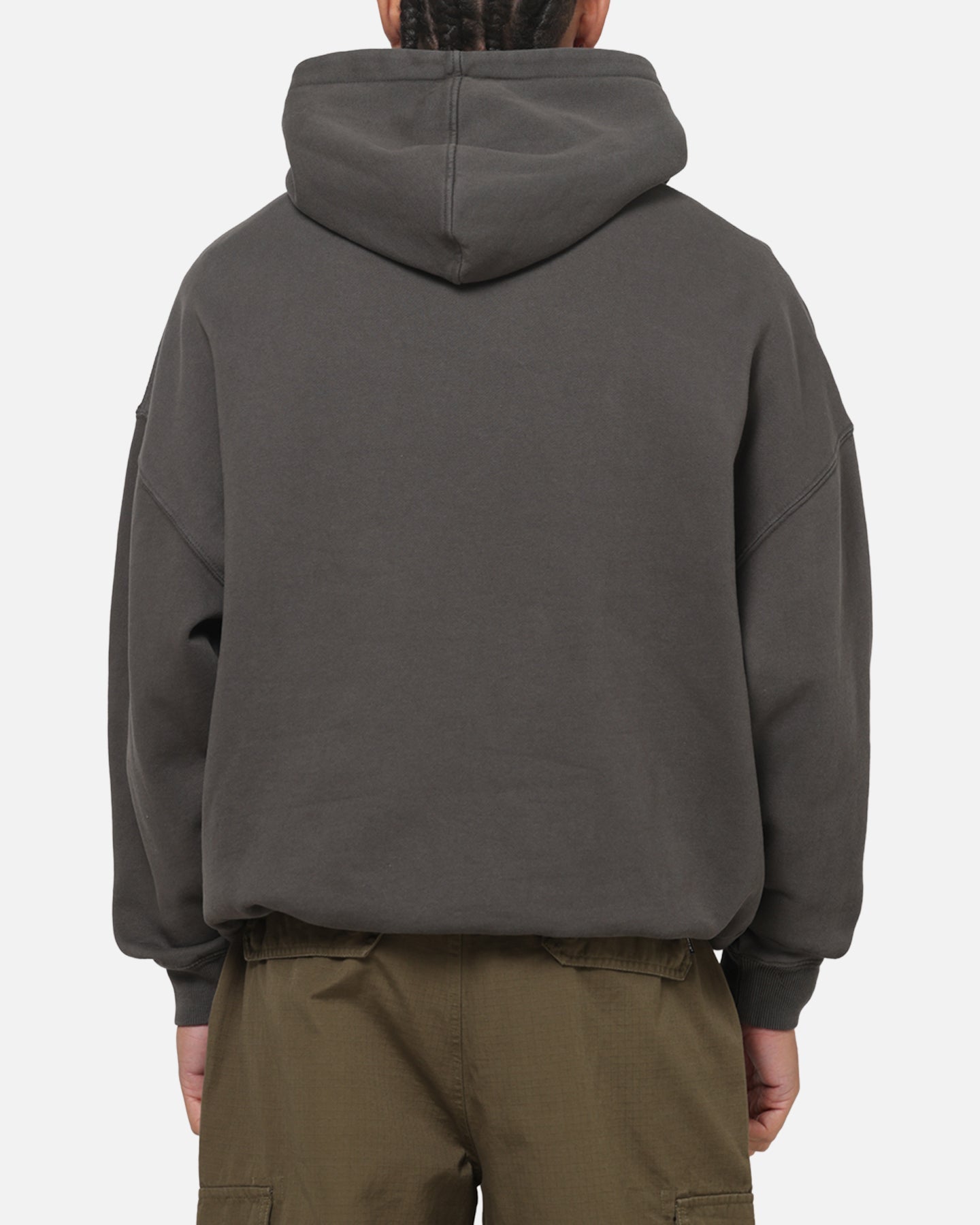 Carre Box Check Hoodie Charcoal