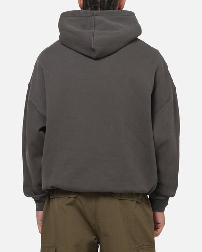 Carre Box Check Hoodie Charcoal