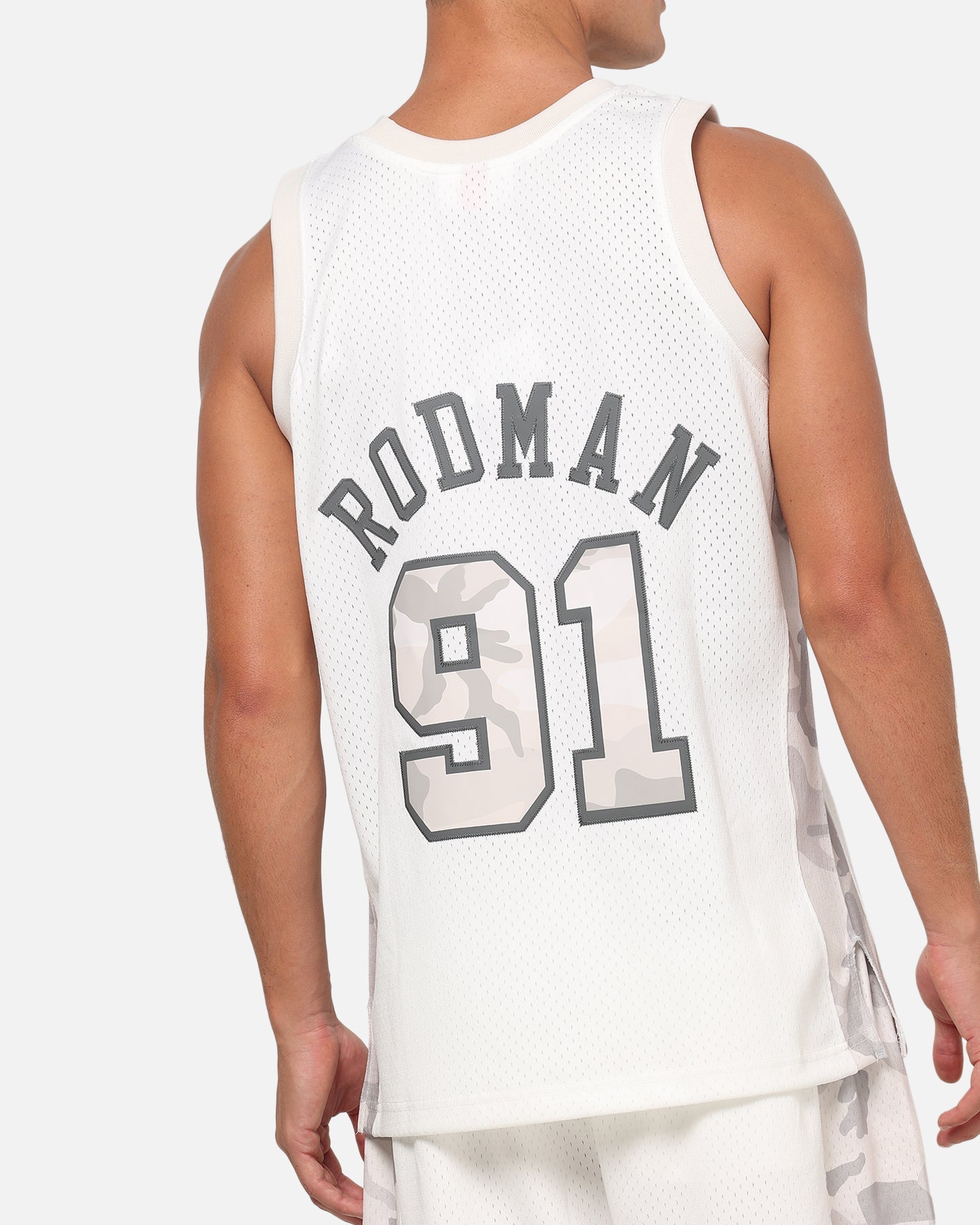 Mitchell & Ness Chicago Bulls Dennis Rodman #91 Snow Camo Energy Swingman Jersey Vintage White